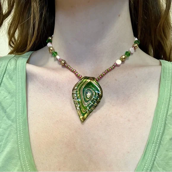 Handmade Choker with Murano Glass Pendant - Picture 1 of 4